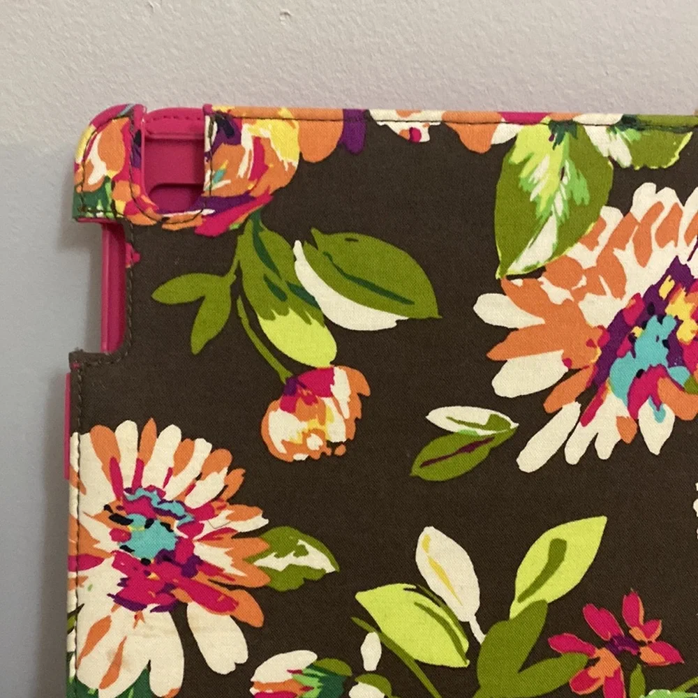 Vera Bradley IPAD case brown floral pink interior